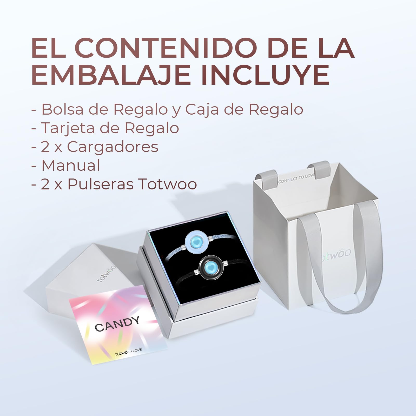 TOTWOO Pulseras Inteligentes de Pareja, Toque, Vibración e Iluminación a Distancia, Emparejamiento Bluetooth Uno a Uno por App, Regalo Romántico para Parejas, Acero Inoxidable 316
