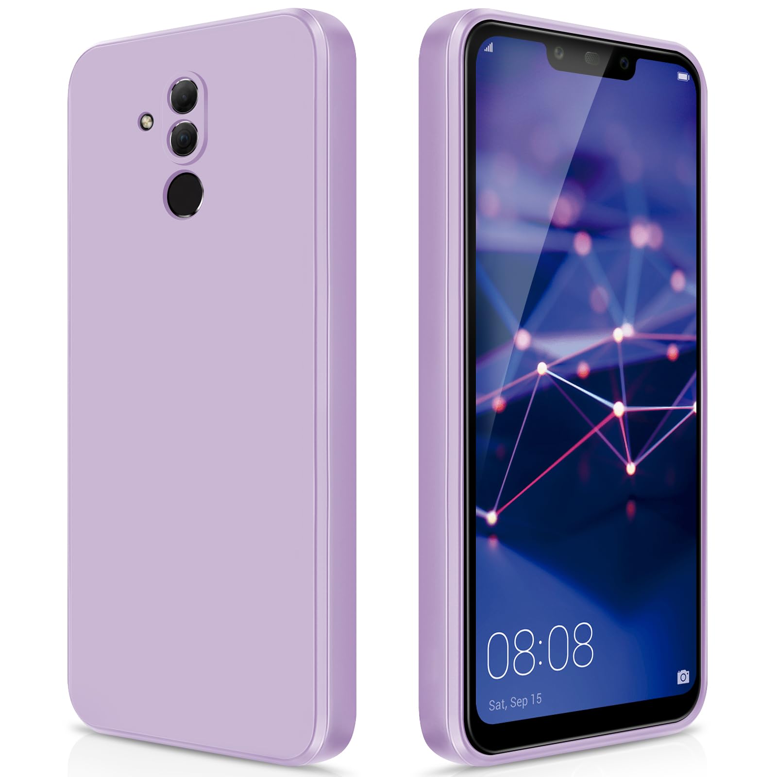 GiiYoon Coque pour Huawei Mate 20 Lite Case en Silicone, Etui de Protection Antichoc Etui Housse Silicone Ultra-Mince avec Couche Intérieure en Fibre et Protection pour Caméra, Violet