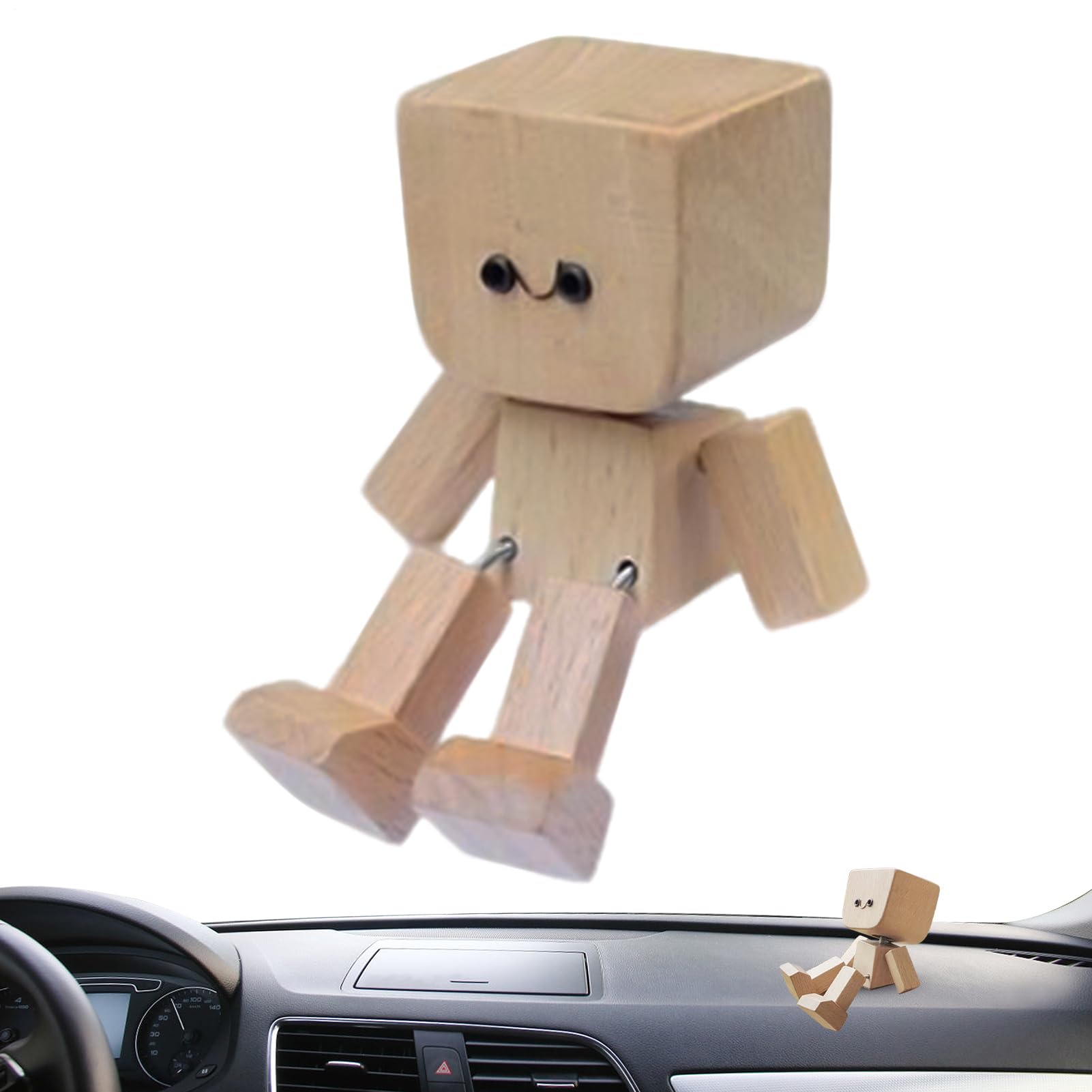 Decorazioni Per Cruscotto Auto Piedini Oscillanti In Legno Divertenti Con | Accessorio Veicolo Con 12 Espressioni Intercambiabili Per Interni Viaggi