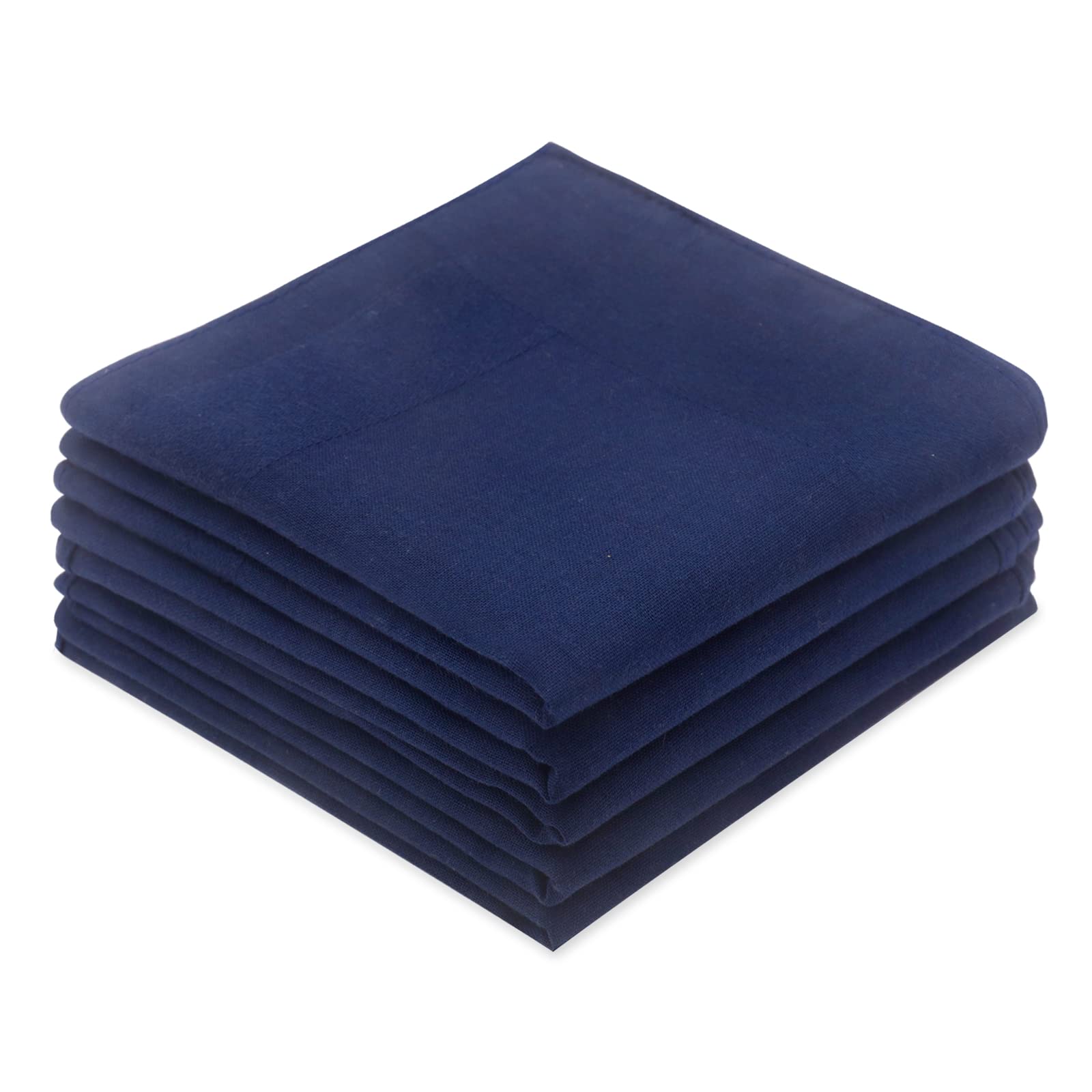 GBS Men's Cotton Handkerchiefs, Assorted Solid Color Pocket Square Hankies with Stripe