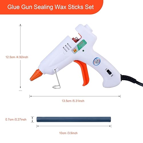 Miniatura 9 de AHIER - Varillas de cera de sellado con pistola de pegamento, varillas de pegamento para sello de cera dorado champán para sello de cera retro