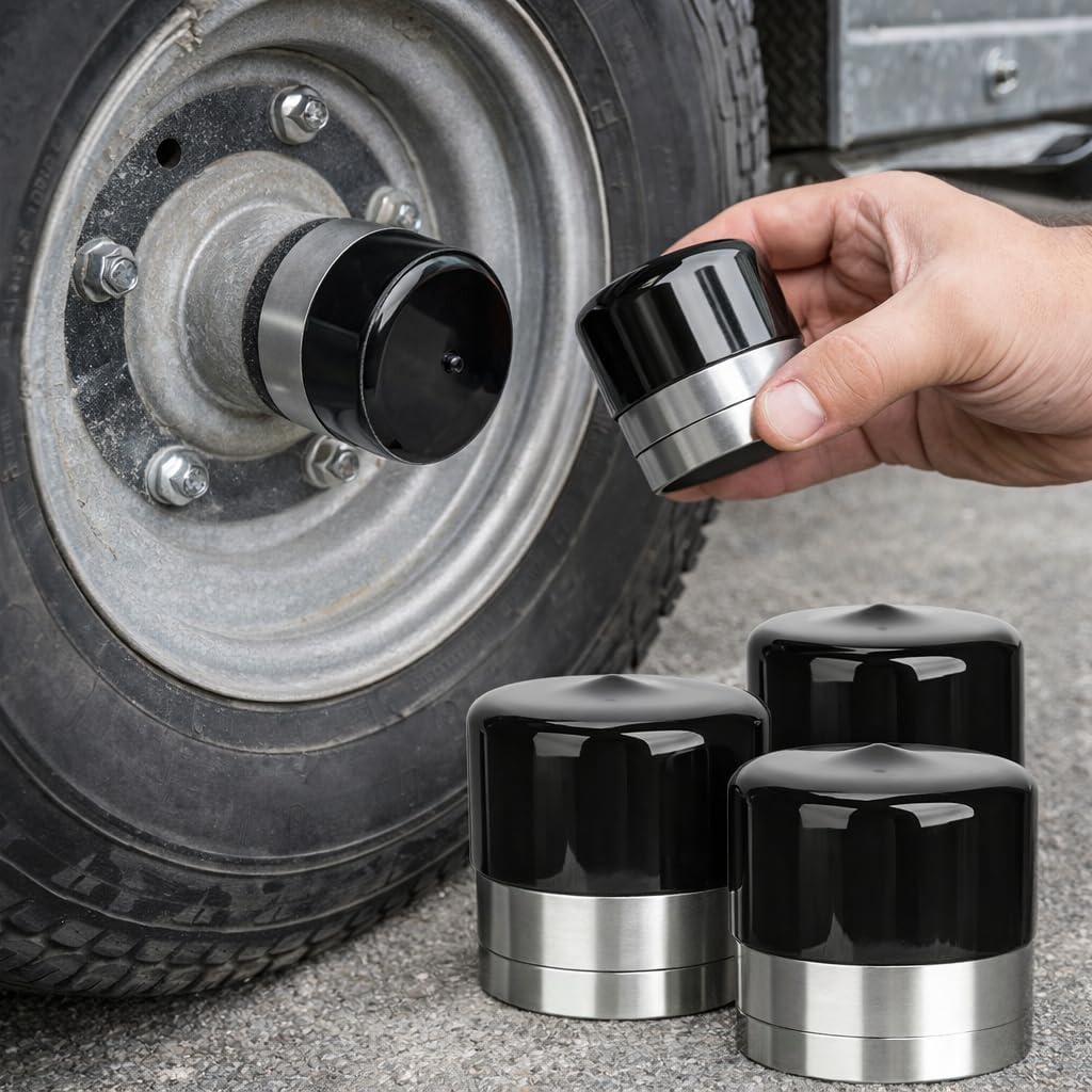 Estink Trailer, Set of 4 Stainless Steel Wheel Hub Bearing Buddies Center Protector with 1.98inch Diameter for Boat RV