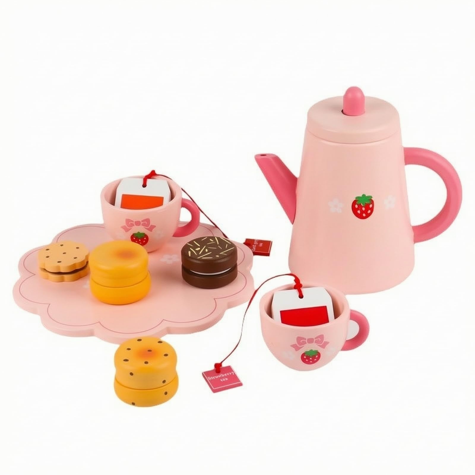 Servizio da tè Giocattolo Sicuro | Realistico, Set da tè con Vassoio, Didattico, per Asilo, Bambini