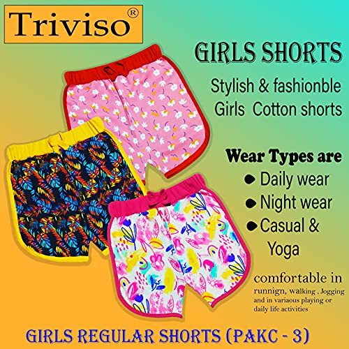 Image of Trend Look Girls Cotton Cycling /Casual /Daily use /Night Shorts for 2-10 Years(Pack of 3