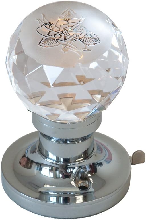 Krystal Touch of New York 3071CPR Love Rose Privacy Doorknob, 2.5-Inch, Chrome