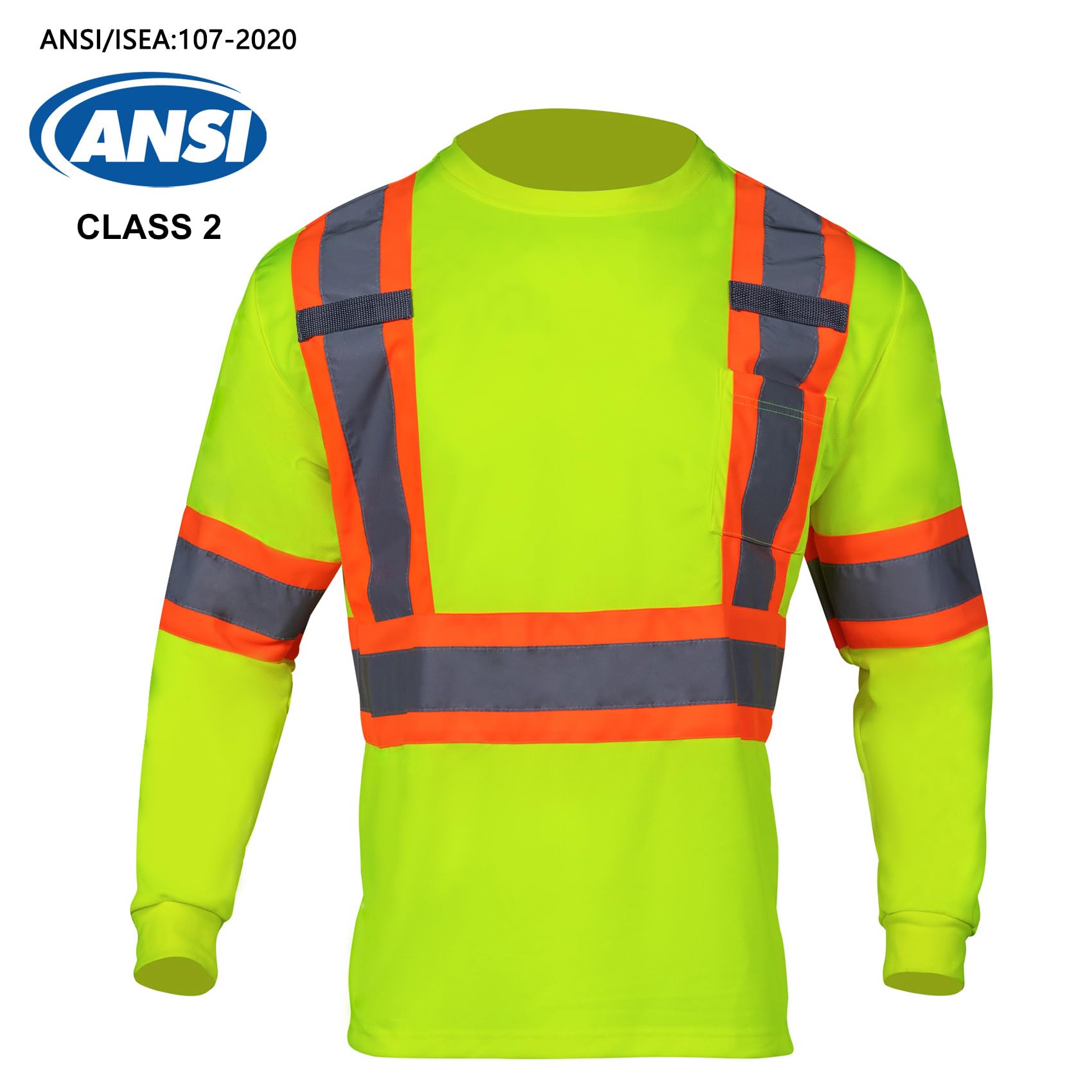 Snapklik.com : VENDACE Mens High Vis Safety Work T Shirt ANSI Class 2 ...