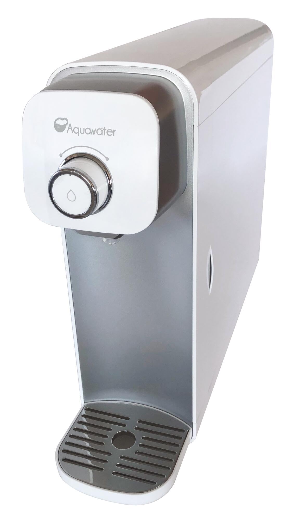 AQUAWATER, 106600, Fontaine à eau filtrante avec nano filtration 0001 micron, élimine 98% des impuretés, design compact pour petits espaces, kit de recharge inclus, eau purifiée à volonté