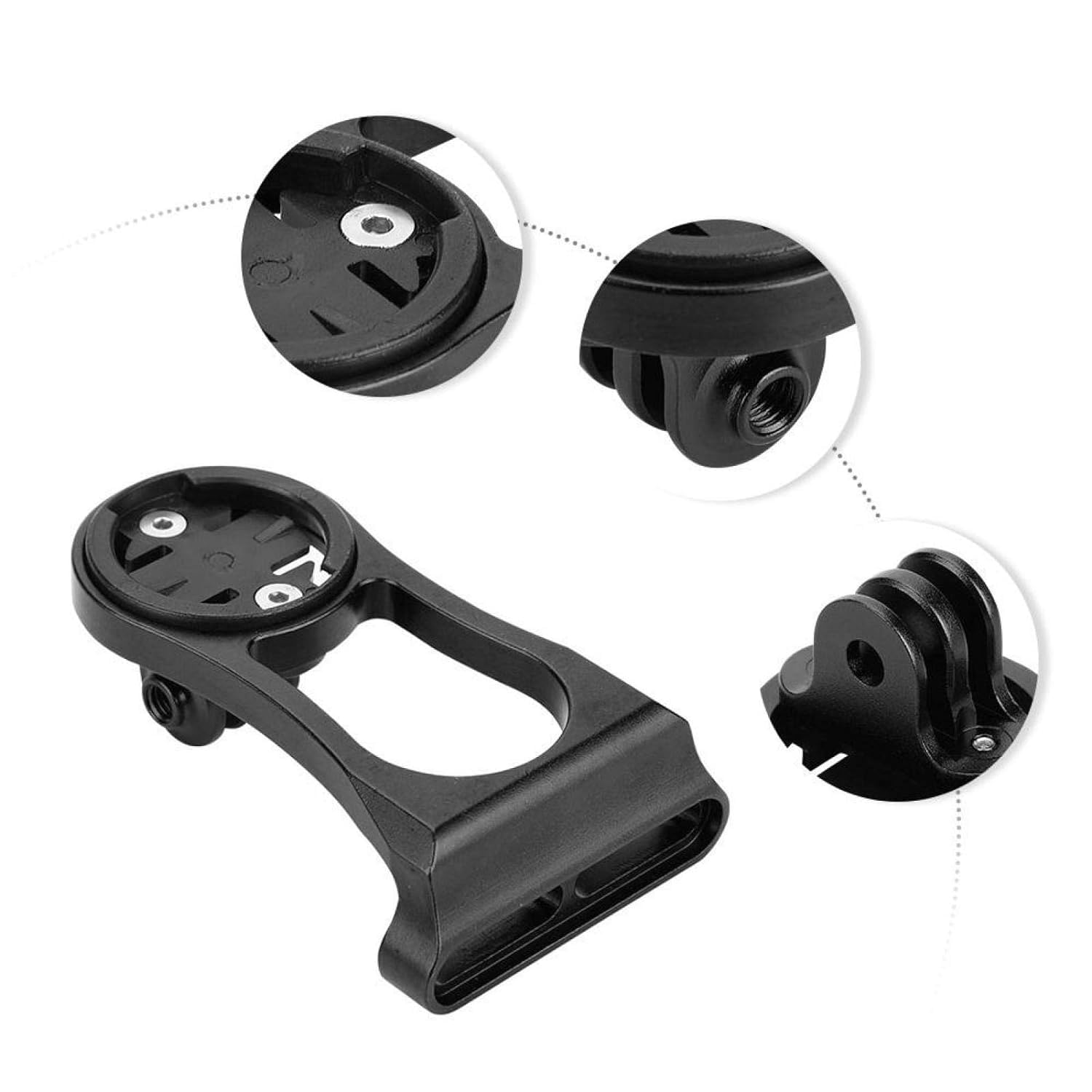 FCC RACING Bike Computer Mount Holder Aluminium Alloy Bike Odometer Extension Holder Bracket for Mountain Bikes (Black) 3