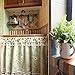 XLAHD Rétro Cuisine Rideaux Coton Lin Demi-Rideau cantonnières Rural café Rideau Vert Court Rideau imprimé Floral cantonnière pour Chambre fenêtre Autocollants