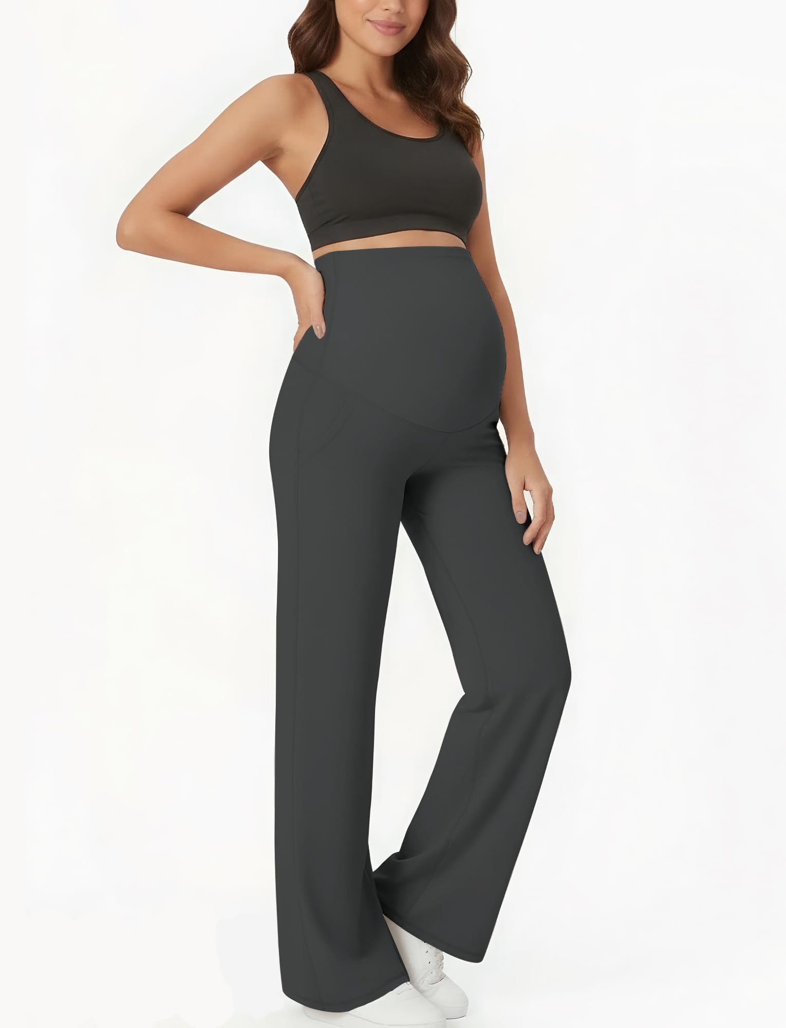 FEOYA Leggings De Maternidad Yoga Primavera Leggins Embarazada Mujer Deportivos Informal Pantalon Premama Elástica Otoño Pantalones para Embarazadas S-XL