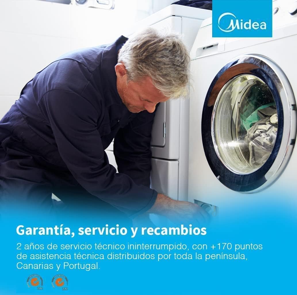 Midea Lavadora Carga Frontal 6kg de 1000 rpm y panel digital - Lavadoras con 15 Programas + Diseño Superior Ultra Slim - Maquina de Lavado de Libre Instalación - Lavado Rápido y Modo Eco