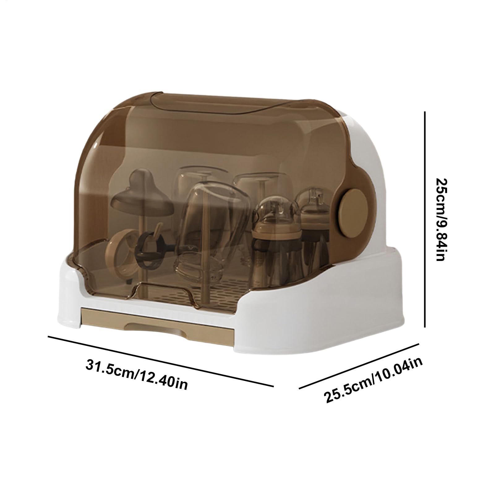 Abtropfgestell für Babyflaschen, Babyflaschenhalter mit abnehmbarer Abtropfschale, Babby Flaschen-Aufbewahrungsbox, langlebig, guter Abdichtungsschutz für Flaschen, Sauger, Tassen, Pumpe, Teile und