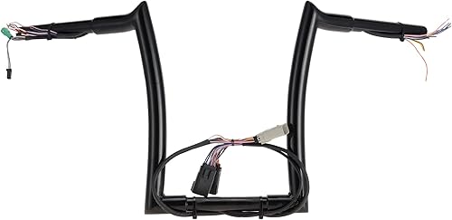 Miniatura 1 de "TIGERSGATE PRE-WIRED 12" Rise Road Glide Ape Hanger 1 14" Fat Manillares para Harley Road Glide 2008-2013 (negro)