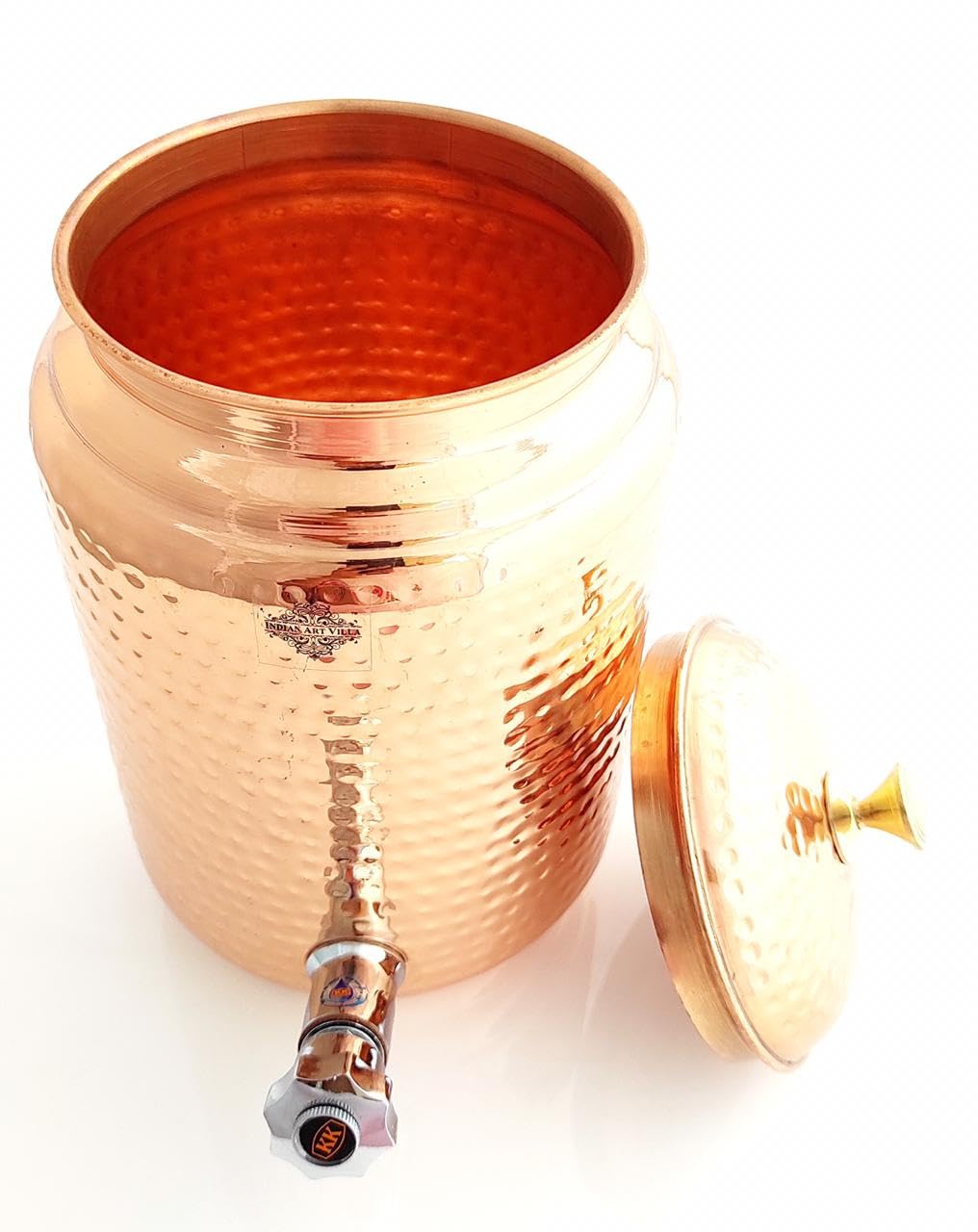 Cruche à Eau En Cuivre Martelé, 2000 Ml, Fait Main, Design Martelé, Neuve