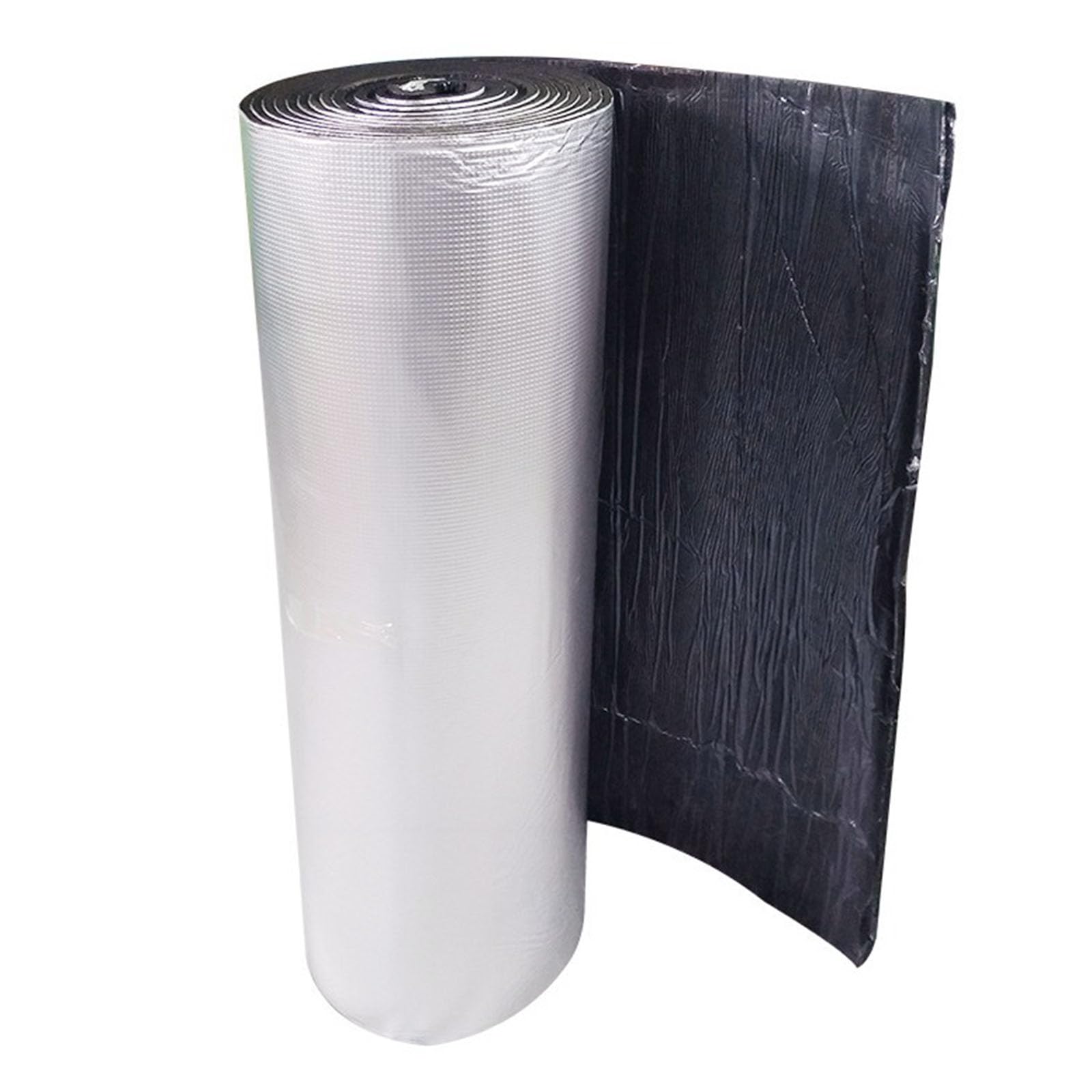 F Fityle Isolant Thermique Auto-Adhésif, Tapis d'Isolation Phonique et Thermique, Auto Tapis d'Isolation Acoustique Feuille Caoutchouc Aluminium, Imperméable, Compatible Voitures/Camions, 5mm