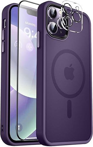 Vista 183 de MOCCA - Funda magnética resistente para iPhone 11 de 6.1 pulgadas, compatible con MagSafe, protector de pantalla de vidrio + protector de lente