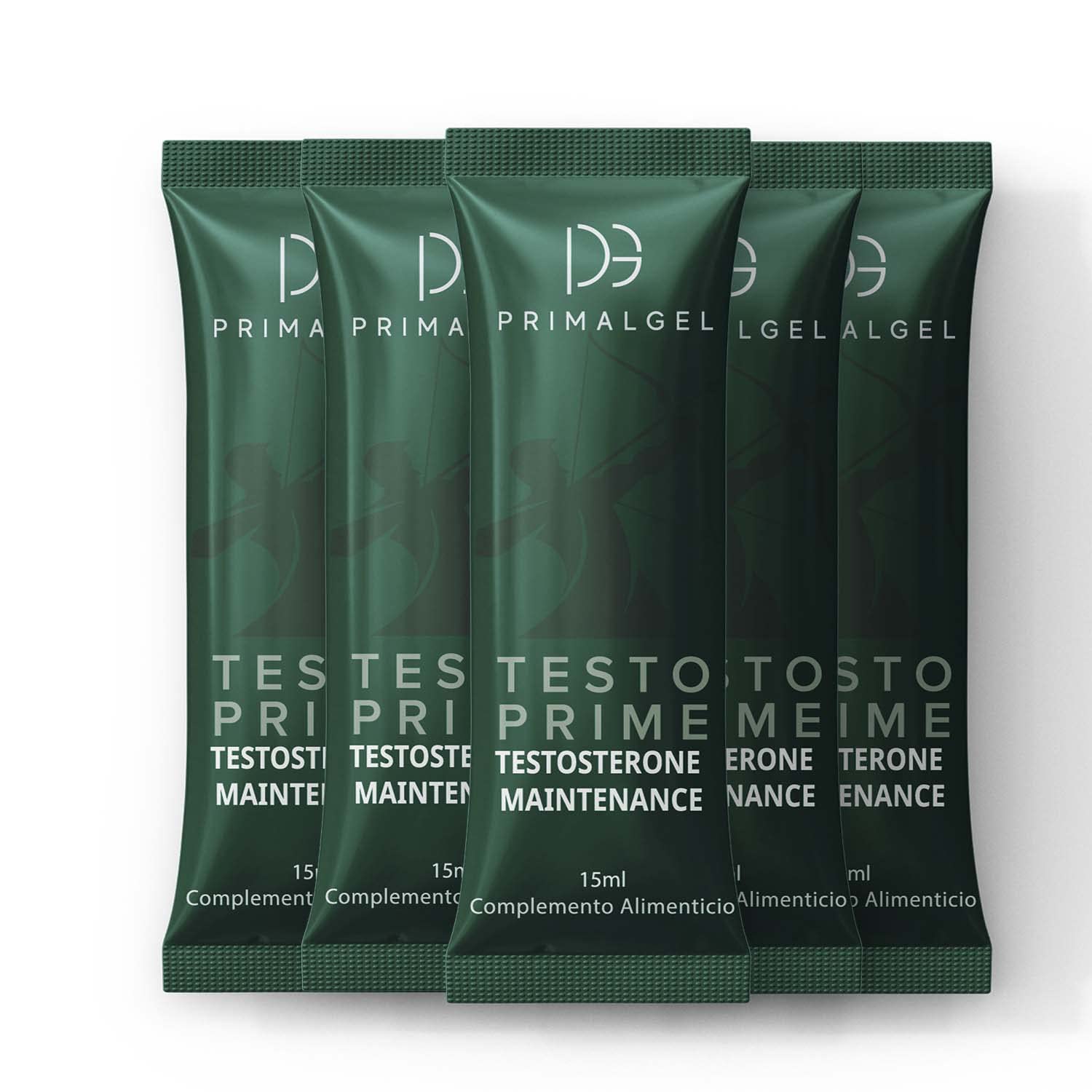 PrimalGel Suplemento Testosterona Hombres - Maca, Ginseng, Zinc - 10 Sobres Gel Líquido