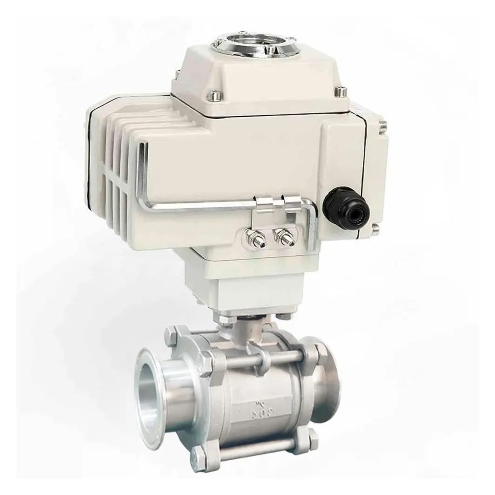 DN50 Stainless Steel High Platform Motorized Ball Valve 220VAC Tri-Clamp Ferrule Type Electric Ball Valves(110VAC)