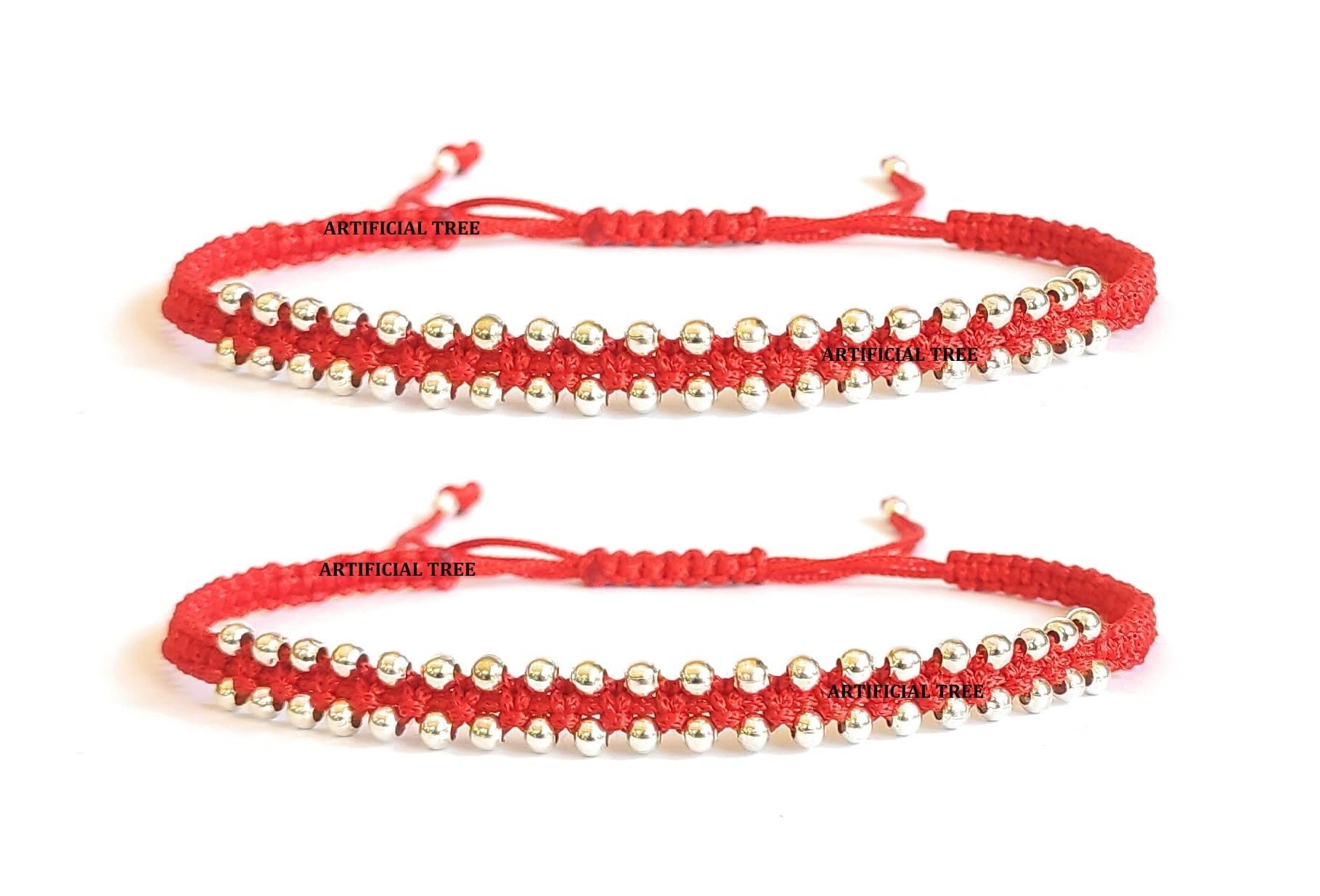 ARTIFICIAL TREE German Silver Evil Eye Charms Red Thread Adjustable Anklets for Women and Girls | Nazar Battu 2 piece (AT ANK 073) (B0CJ5BNHP7) Amazon Price History, Amazon Price Tracker