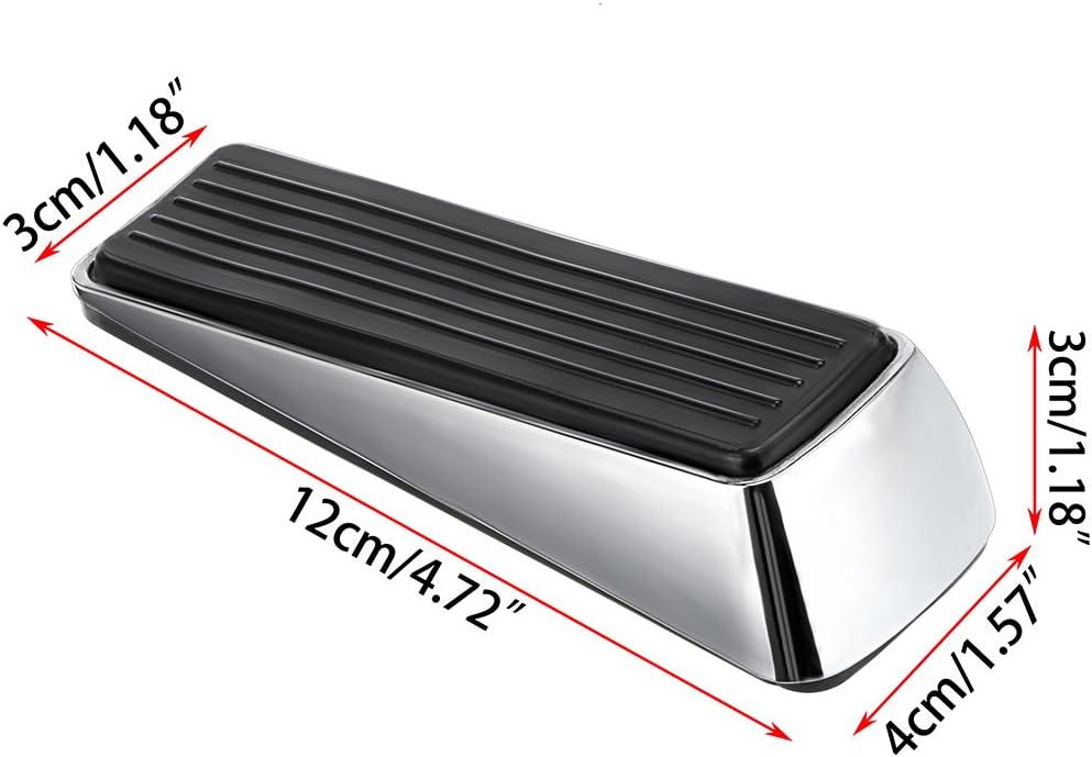 Best Deal Cheap 🛒 Sumnacon Floor Door Stopper, Stainless Steel and Rubber Heavy Duty Door Stop Avoid Drilling Holes,Contemporary Safety Door Wedge on All Floor Surfaces for Home Office Commercial Industrial (2)