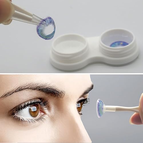 Miniatura 8 de Herramienta aplicadora de lentes de contacto con arandela (plata+azul azúcar)