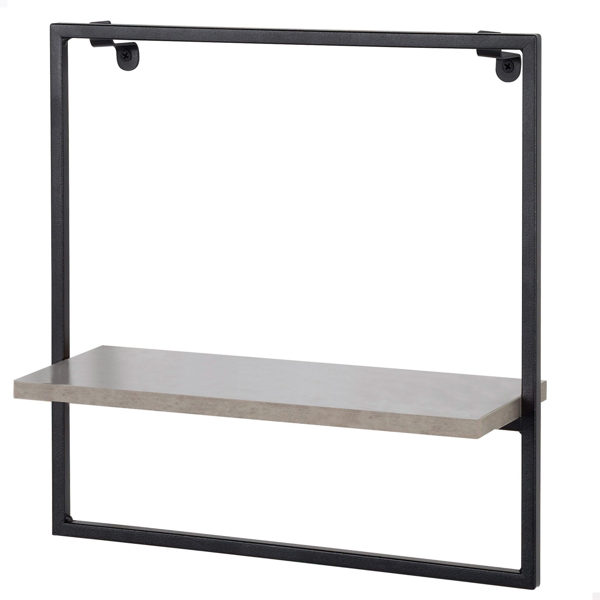 AKTIVE MAX Home Wall Shelf, Holds up to 3 kg, with Cement Effect Shelf, Decorative, Black Metal Frame, Industrial Style, Living Room, Entrance, Kitchen, Bedroom (18479)