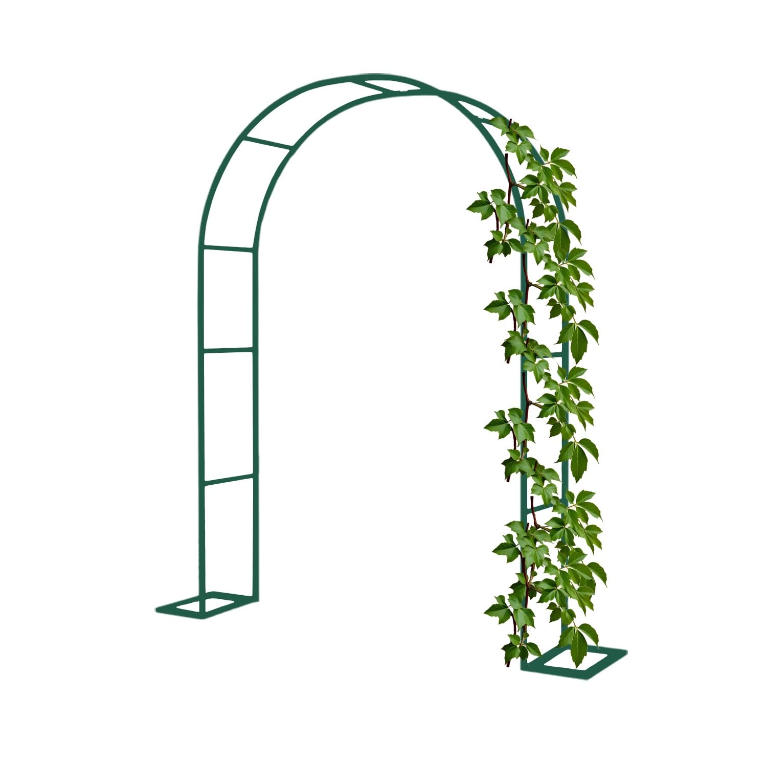 Pergola ogrodowa długa 2,3 m (7,6 stopy) metalowy łuk do pnących roślin na zewnątrz łuk ślubny na ceremonie krata na balon stojak na balony, zielony, 140 cm (55 cm)