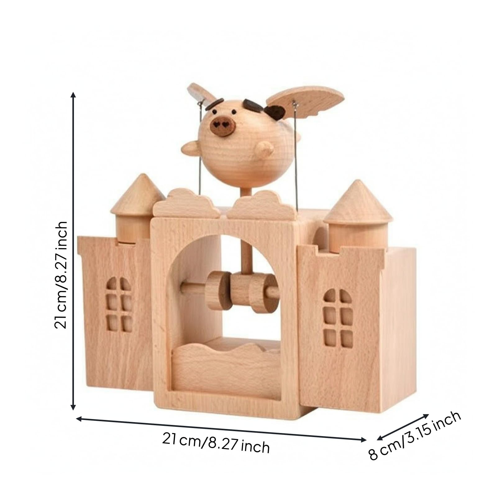 Boîte à Musique Cochon Créatif Style Artinal Fait Main, Boîte à Musique en Bois, Mignon, pr Étagère, Bureau, Enfants, Style B