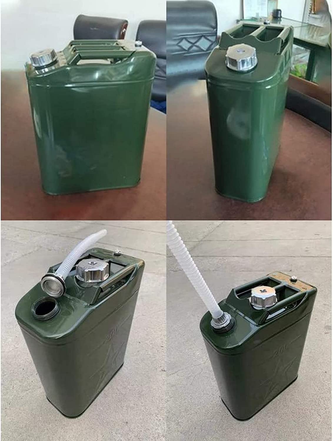 bidón, Tanque de combustible ecológico 10/15/20 l, contenedor portátil gasolina con tubo guía aceite, tanque reserva for transporte doméstico y viaje(15L)
