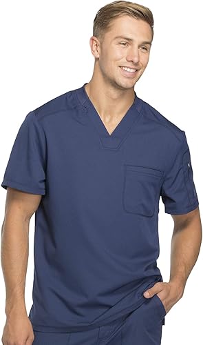 Dickies Dynamix DK610 - Ropa quirúrgica para hombre, con cuello en V y bolsillo en el pecho, con elástico en cuatro direcciones y absorbe la humedad