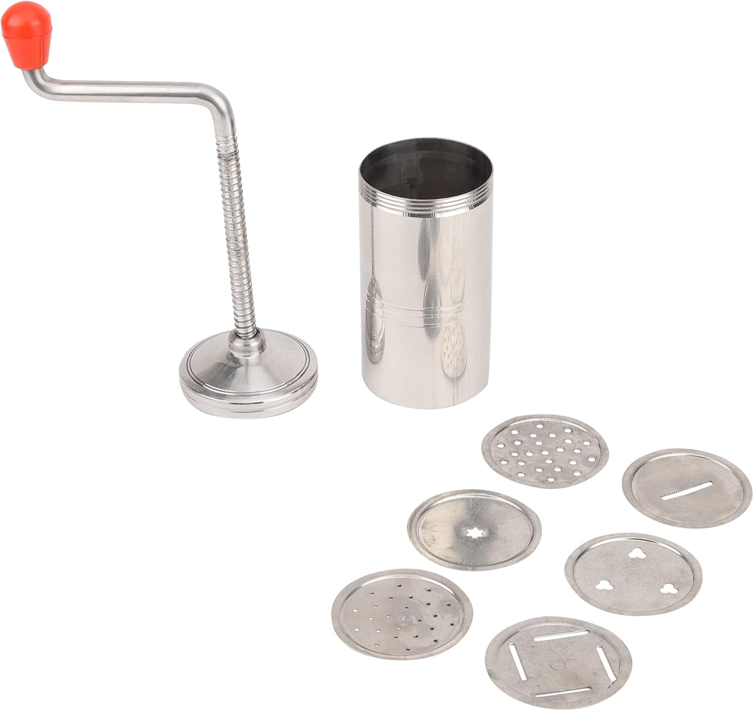 kreyam's Chakli Press Maker Machine"Size 9" for Kitchen Tools Murukku noolputtu Sevanazhi janthikalu bhujia Stainless Steel 6 Jalis 1pcs. Standard Medium Silver