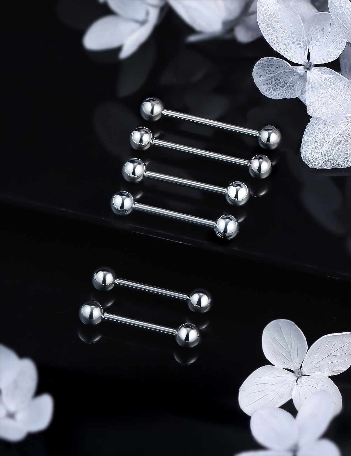 F136 Titanium 16/14/12/8/6/4/2G Internally Threaded Nipple Tongue Ring Industrial Bridge Prince Albert Piercing Jewelry Earrings 14/16/19/30/35/38/40mm Bars Barbells for Women Men - Image 2