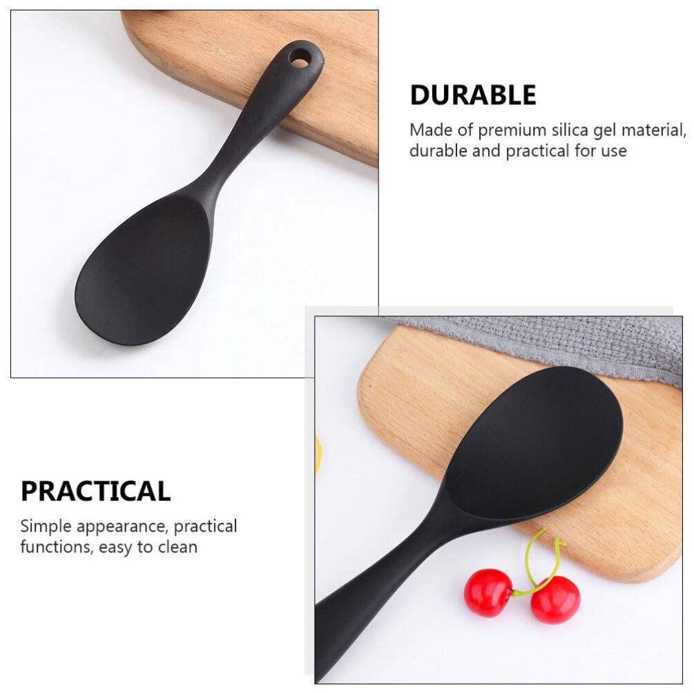 BESTonZON Silicone Rice Paddle Spoon Non Stick Rice Spoon Rice Scooper Spatula Soup Spoon Smooth Rice Spoon Cooking Utensil for Rice Mashed Potato Or More