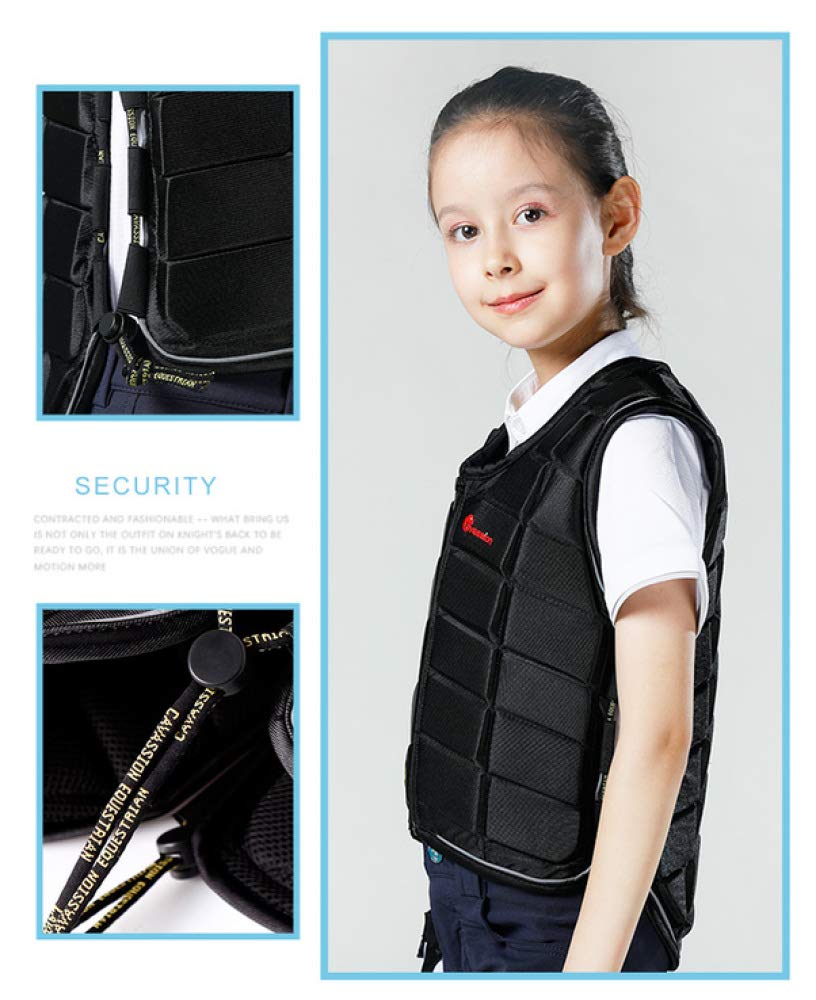 Gilet De Sécurité Enfant Pour équitation - Protection Dos Et Torse Ajustable, Fermeture éclair, équipement équestre Pour Cavalier