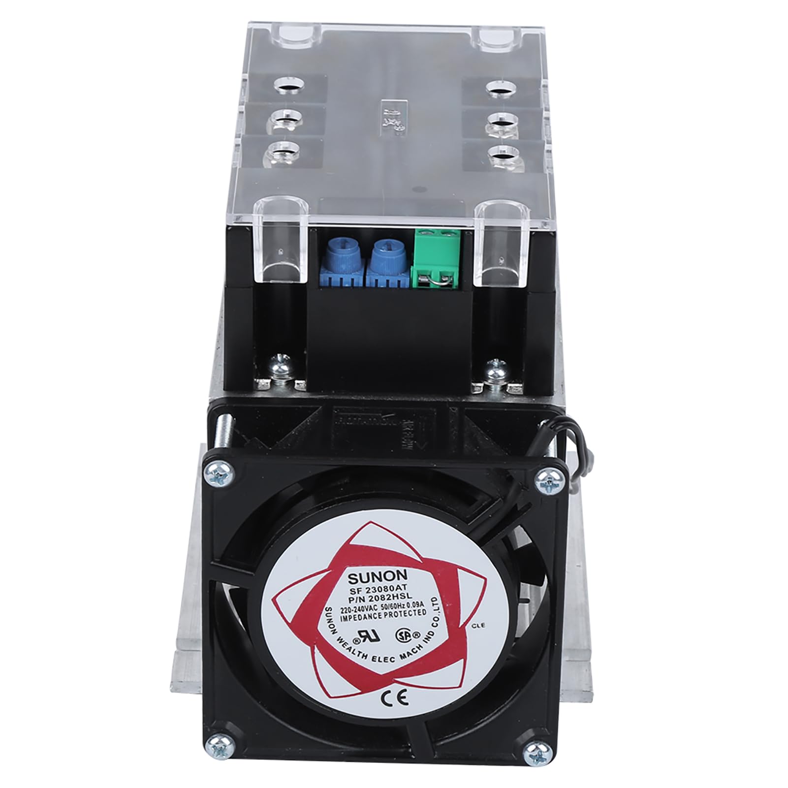 Modulo SSR-40WA-R1 con Fondo in Alluminio Soft Start per Controller Motore Elettrico per Officina Garage con Ventola 380VAC (Modulo+radiatore)