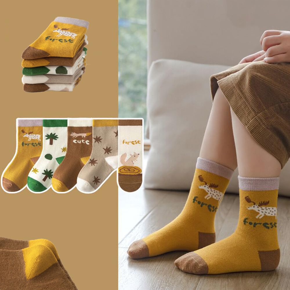 FedMois 10 paia Calzini Calze in Cotone Invernali Bambini Ragazzi