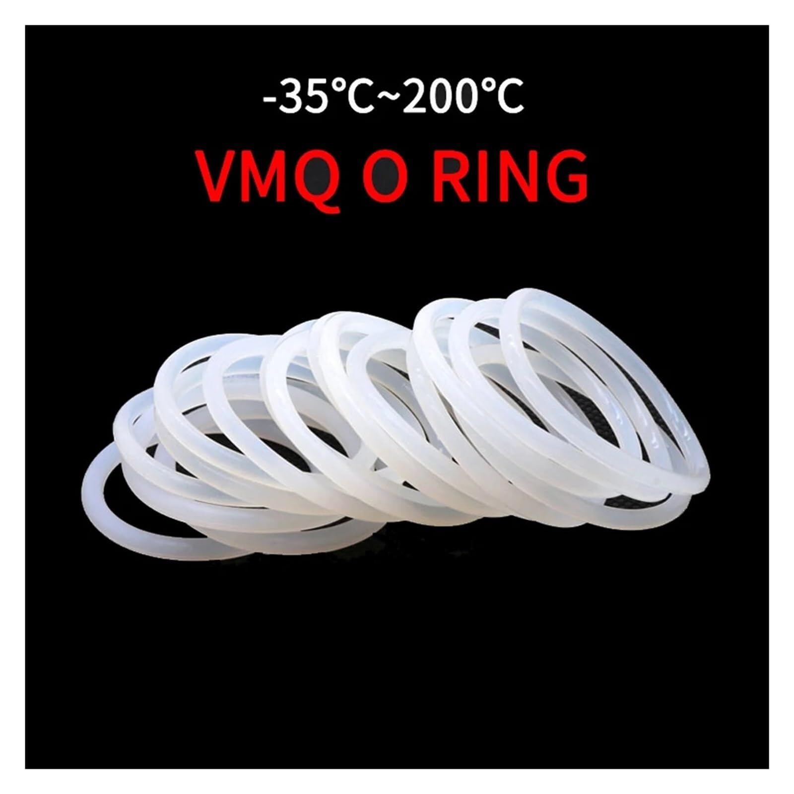 Matériel 10 pièces joint d'étanchéité en silicone blanc CS 2,4 mm OD 8-60 mm joint torique en caoutchouc de silicone de qualité alimentaire VMQ isolé rondelle d'étanchéité étanche rondelle d'emballage
