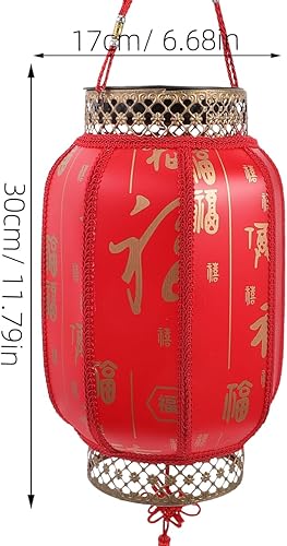 Miniatura 3 de Faroles solares colgantes, faroles rojos de la suerte, farol de personaje para exteriores, adorno para patio, camino, jardín