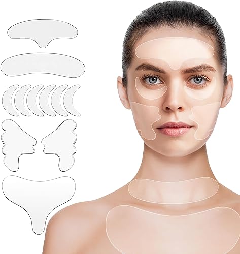 Reusable Silicone Anti Wrinkle Patches 11pcs, Silicone Chest, Mouth & Forehead Anti Wrinkle Patch, Wrinkle Patches For Reducing Face, Neck and Chest Wrinkles, Overnight Use for Best Results