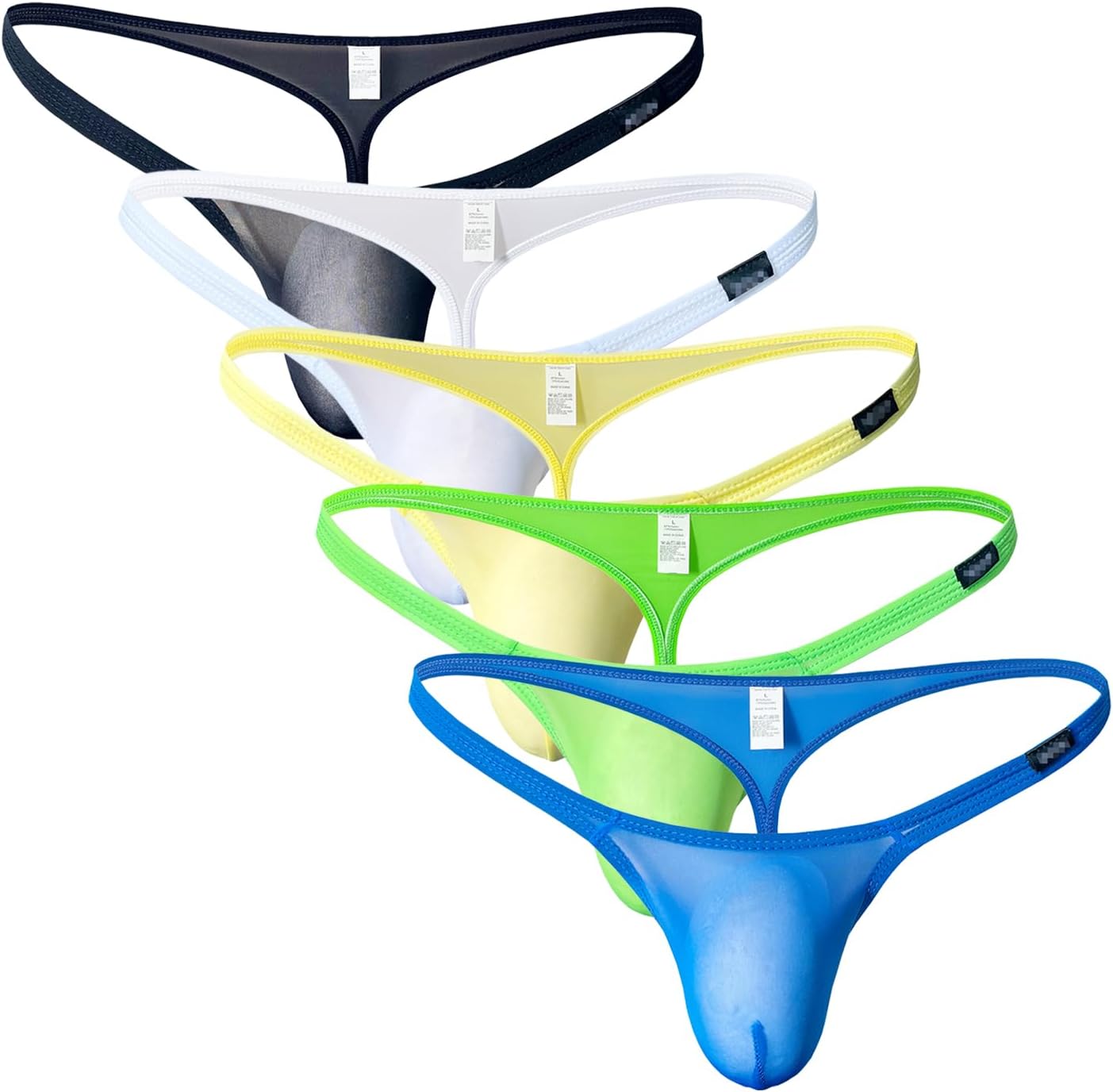 Men Sexy Ice Silk G-String Solid Low Rise T-back Pouch Tanga Gay Underwear Thong