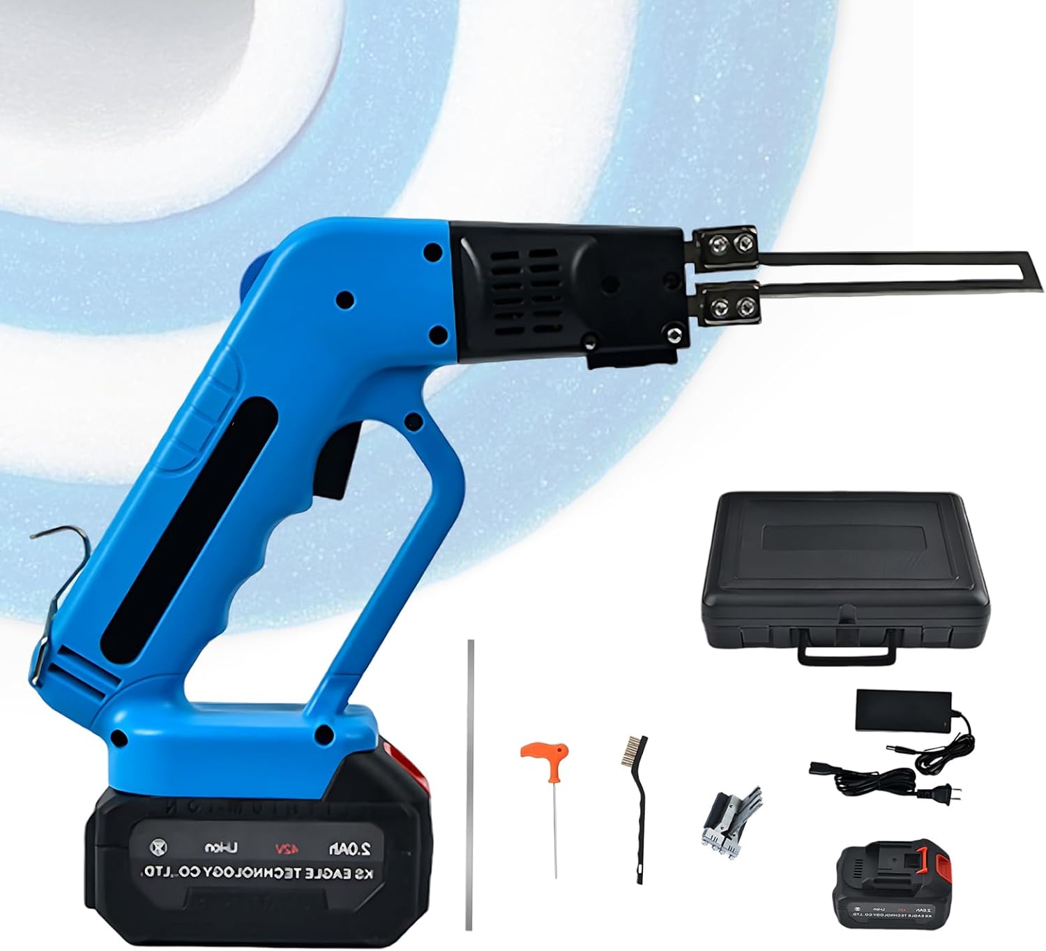 SHAHRYAR Air-Cooled Rechargeable Hot Knife,Lithium Battery Air-Cooled Rechargeable Electric Hot Knife,with 10cm Straight Knife, 0-600℃ Temperature Regulation,for Epp, Eps, Xps