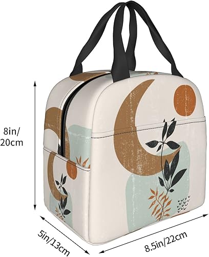 Miniatura 4 de VOOHDDY Bolsa de almuerzo aislada moderna abstracta bohemia minimalista para mujer, contenedor reutilizable para almuerzo, impermeable, portátil