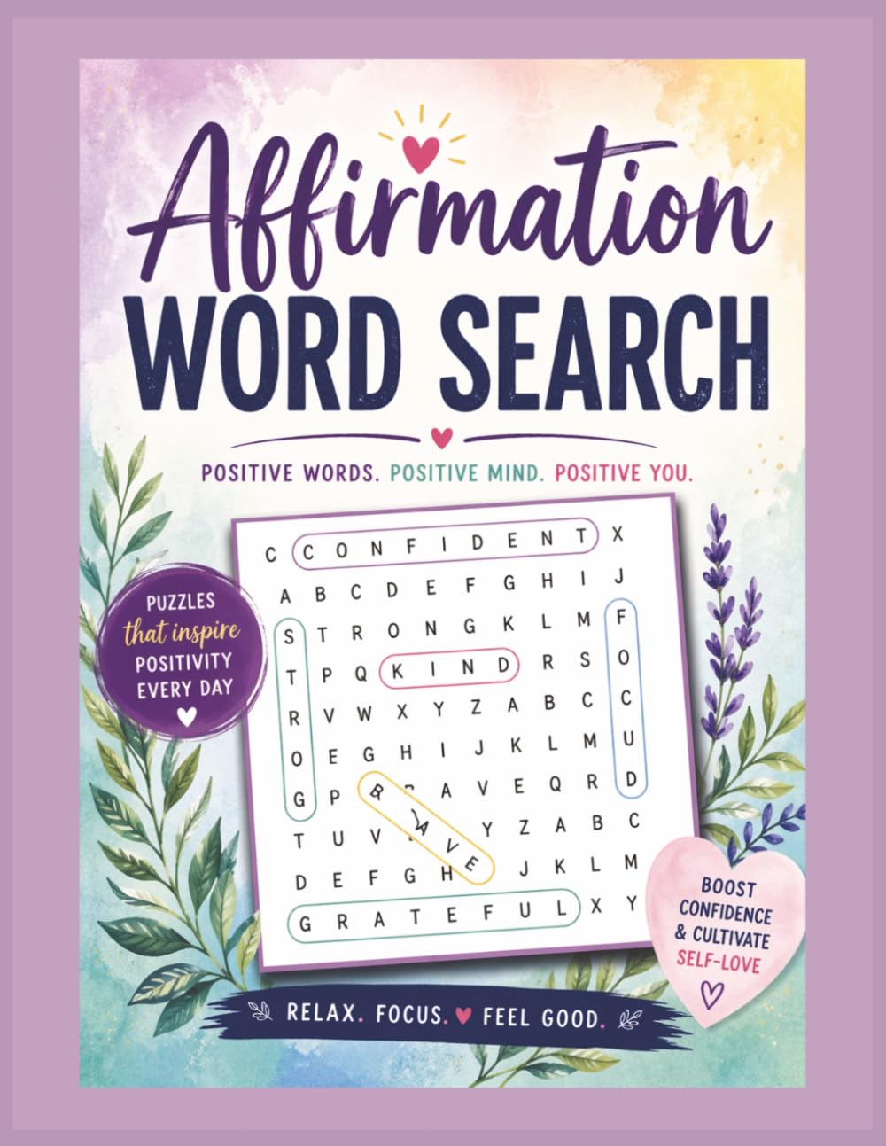 Affirmation Word Search: Positive Words Positive Mind Positive You