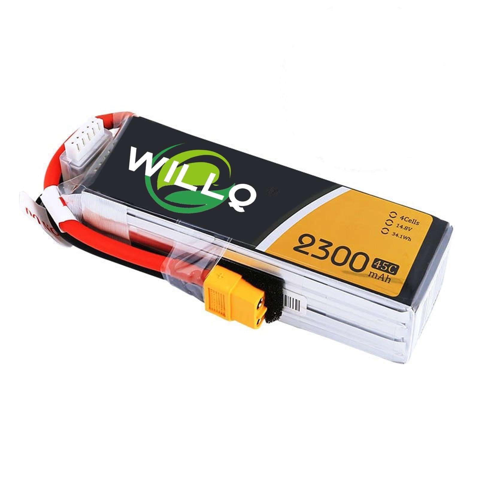 Batteria LiPo da 2300 mAh 3S 11,1 V/4S 14,8 V 45C con connettore XT60 per droni FPV, quadricotteri, elicotteri, Aerei, Auto, Camion, Barche e Altri Modelli RC.
