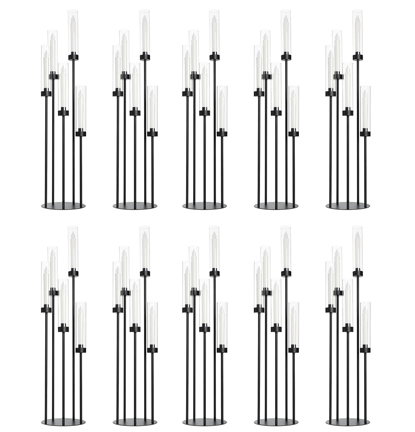 Photo 1 of Fullvaseer 5-Arm Candelabra with Acrylic Shades