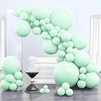 Vista 1 de PartyWoo Q06 - Paquete de 100 globos color verde menta pastel de diferentes tamaños (36, 18, 12, 10 y 5 pulgadas), kit de arco y guirnalda