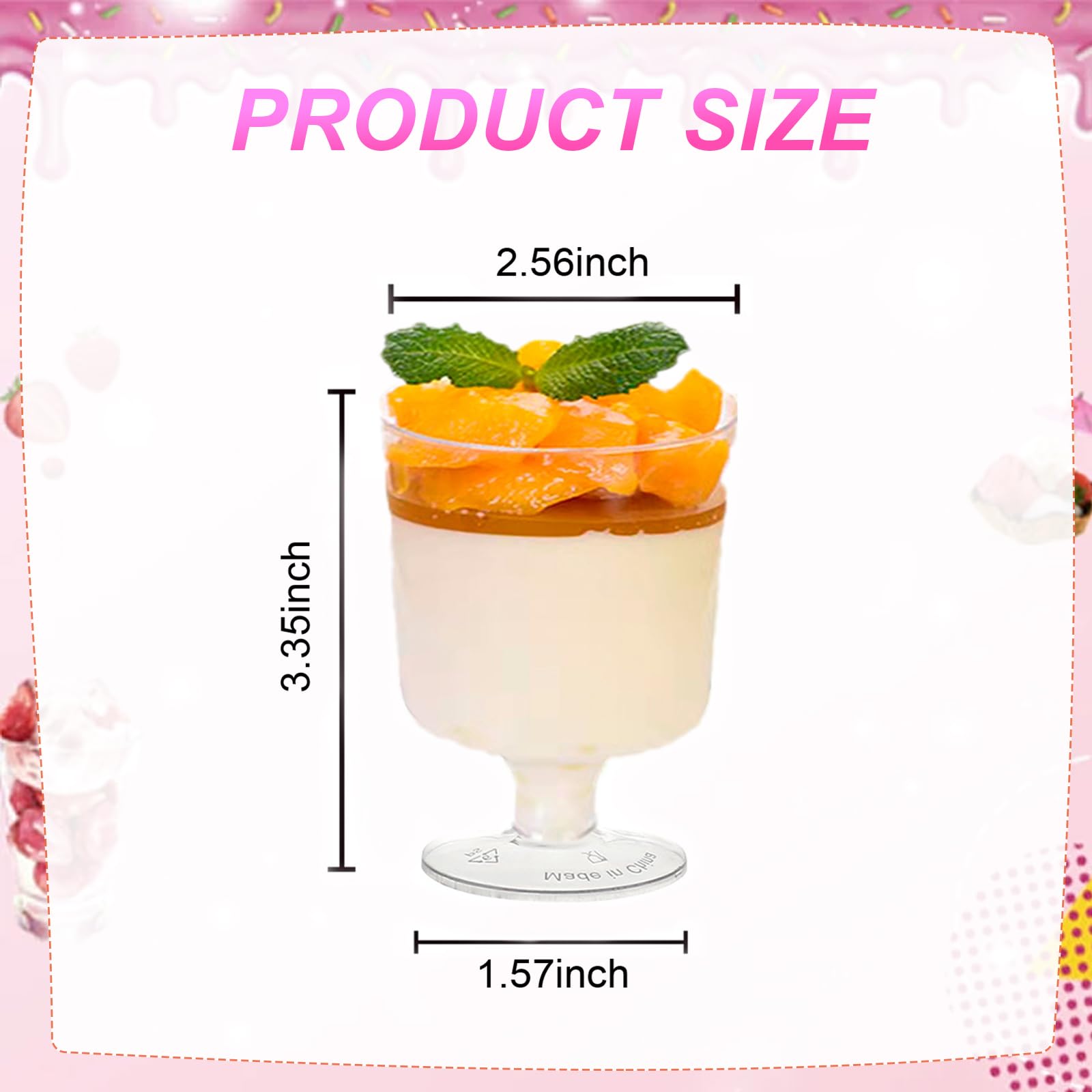 50 Pack Clear Plastic Dessert Cups with Spoons 5 oz Mousse Cup Parfait Cups Clear Dessert Cups, Disposable Appetizer Cup,Dessert Shooter Cups for Home Party Wedding Drinking Dessert Ice Cream