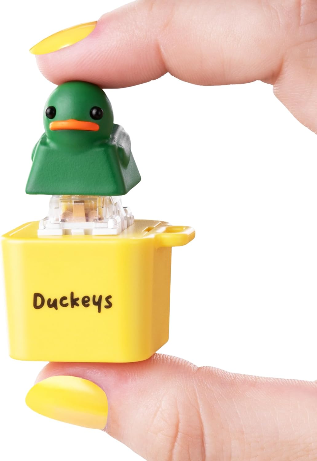 Duckeys Quacking Fidget Toy with Lights (Green), Hilarious Quacking Sound, USB-C Rechargeable, Keychain Portable