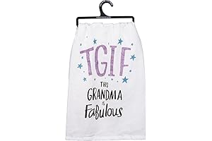 Primitives by Kathy This Grandma is Fabulous TGIF Glitter Dish Towel