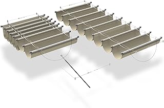 ECOOPTS 3'x12' Retractable Wave Sun Shade Canopy Pergola Cover Shade Sail Awning for Patio